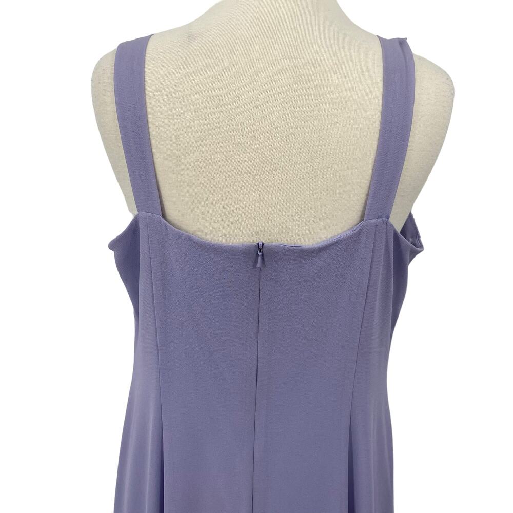 Vintage 90s Ursula Dress Beaded Neck Detail Column Maxi Gown Purple Womens 16W - Picture 7 of 11